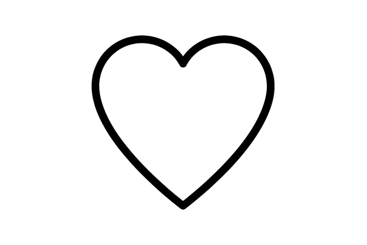 ein piktogrammartiges Herz auf transparentem Hintergrund mit einer mitteldicken silhouette. Das herz soll nicht ausgefüllt sein es soll nur die Silhouette sein